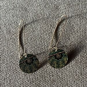 Elegant Green and Gold Earrings